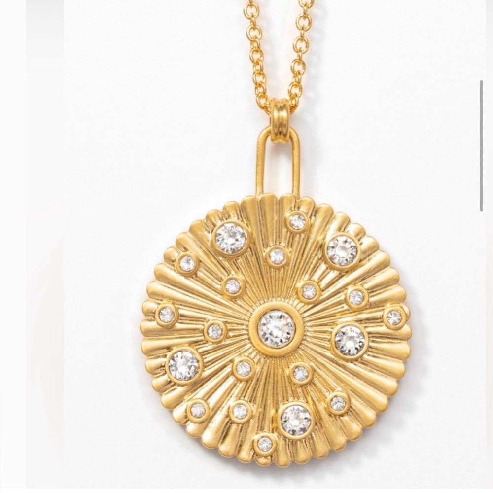Touchstone Crystal by Swarovski GOLDEN COIN necklace adjustable chain BNIB